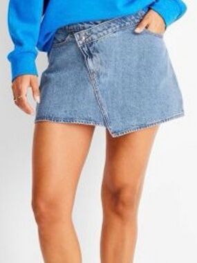 Future Collective Asymmetrical Denim Miniskirt (20/22)